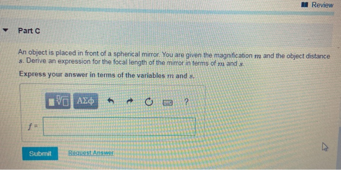 Solved Review Part C An object is placed in front of a | Chegg.com