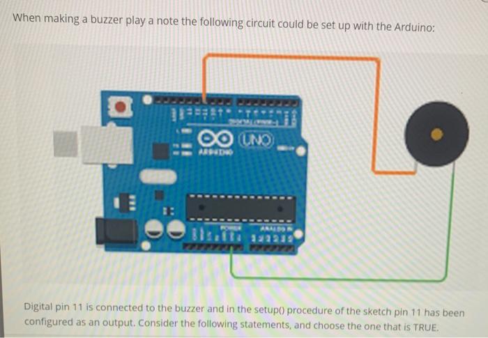 Solved When making a buzzer play a note the following | Chegg.com