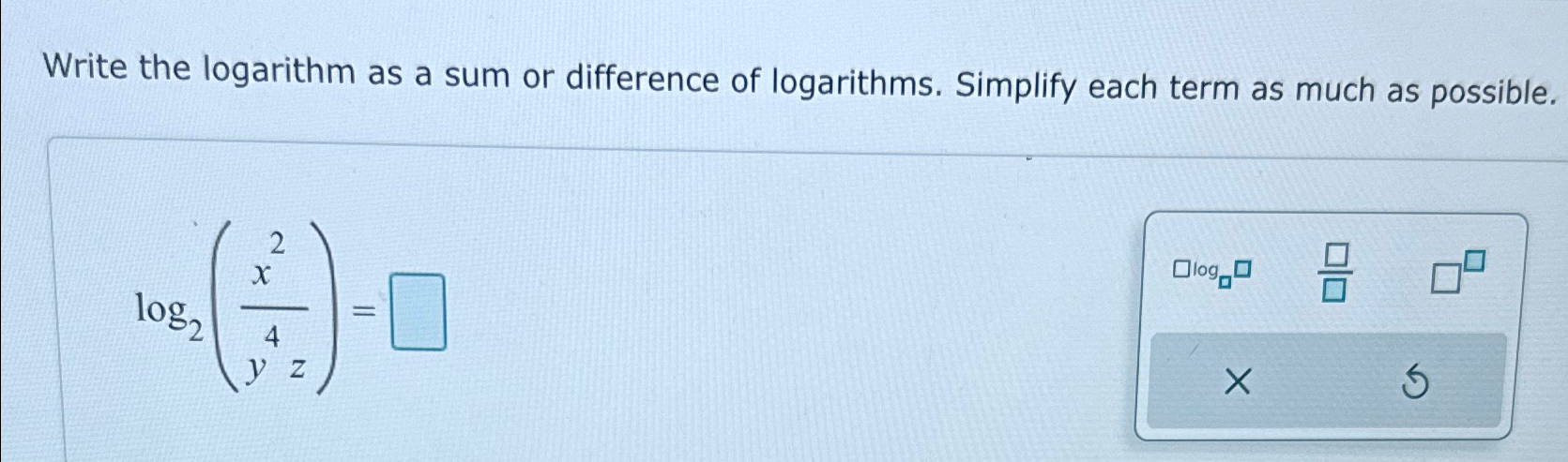 Solved Write the logarithm as a sum or difference of | Chegg.com