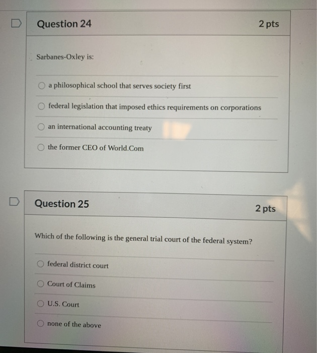 Question 10 2 pts Which of the following is not a | Chegg.com