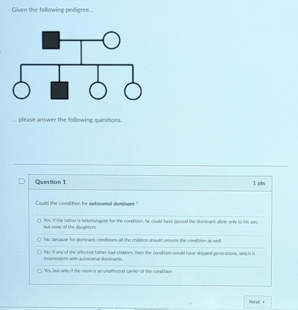 Solved Given the following pedigree... ** please answer the | Chegg.com