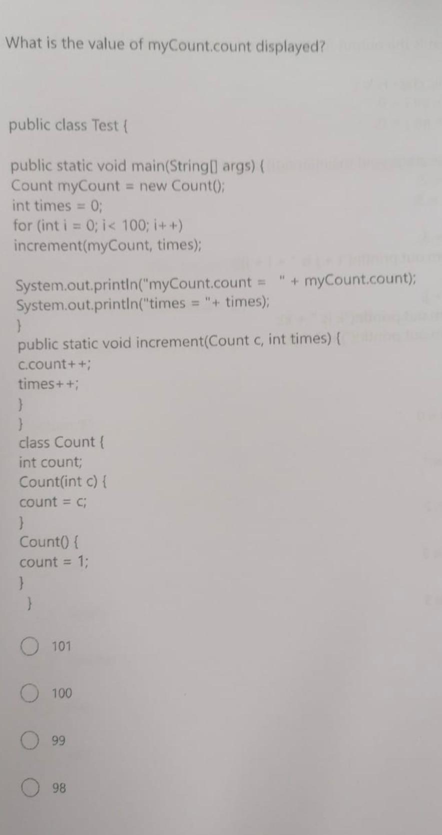 Solved What is the value of myCount.count displayed?public | Chegg.com