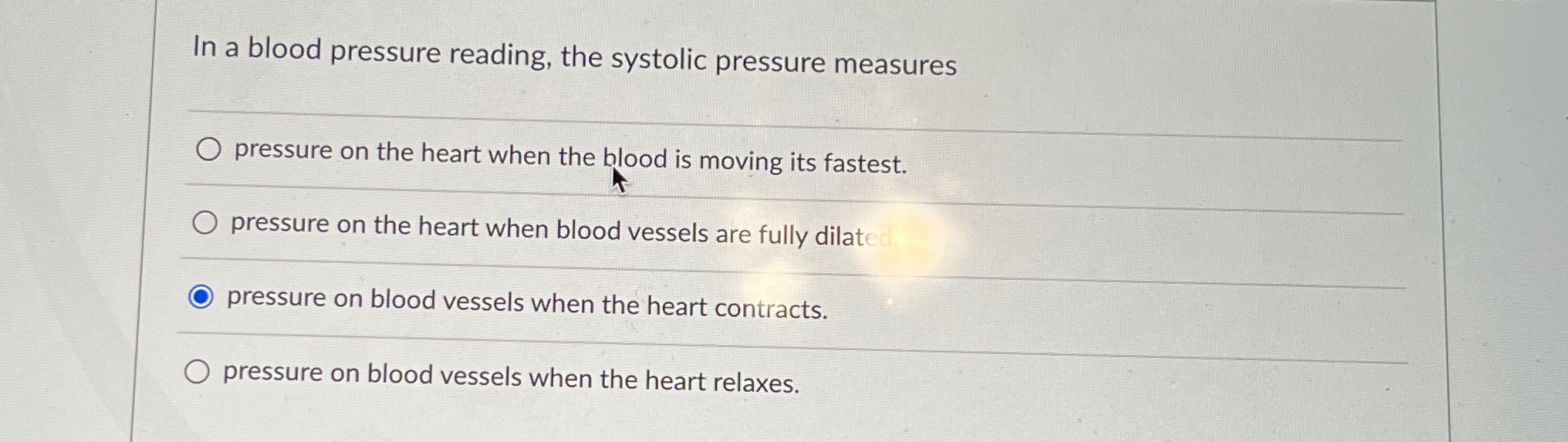 Solved In a blood pressure reading, the systolic pressure | Chegg.com