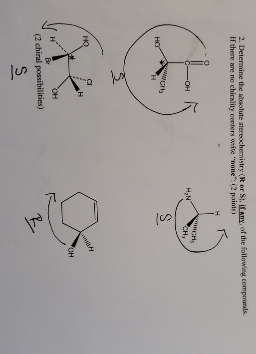 Solved 2. Determine the absolute stereochemistry (R or S), | Chegg.com