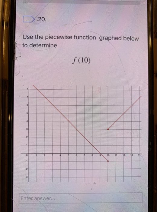 Solved D20. Use the piecewise function graphed below to | Chegg.com