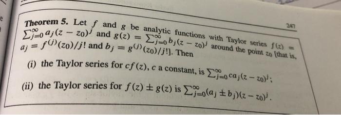 Solved Theorem 5 Let F And G Be Analytic Functions With Chegg Com