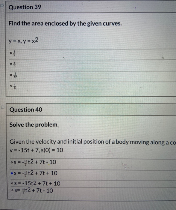 Solved Dont answer if you wont answer ALL questions 39,40 | Chegg.com