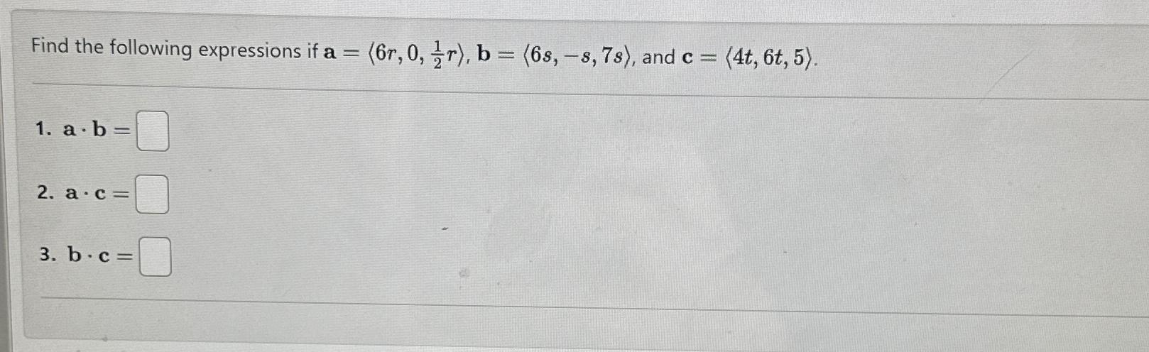 Solved Find The Following Expressions If | Chegg.com