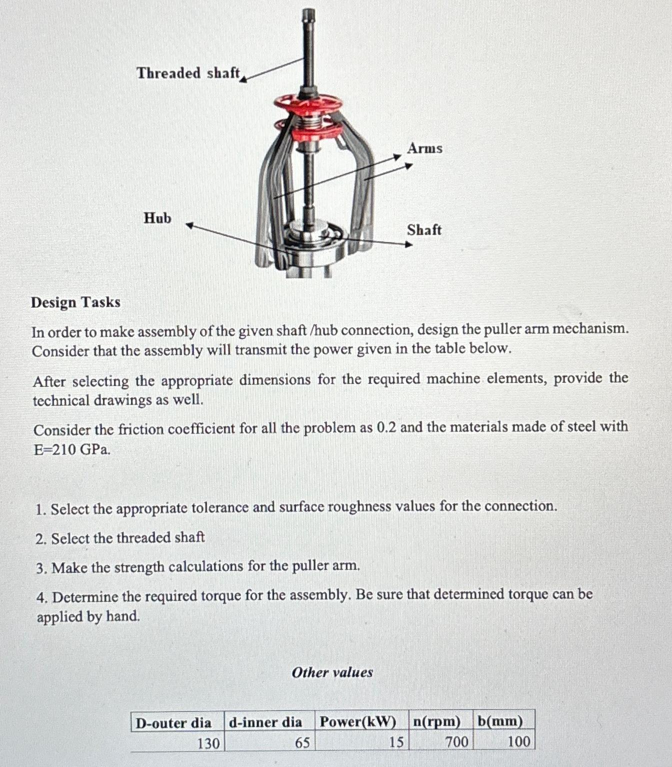 Solved Design TasksIn order to make assembly of the given | Chegg.com