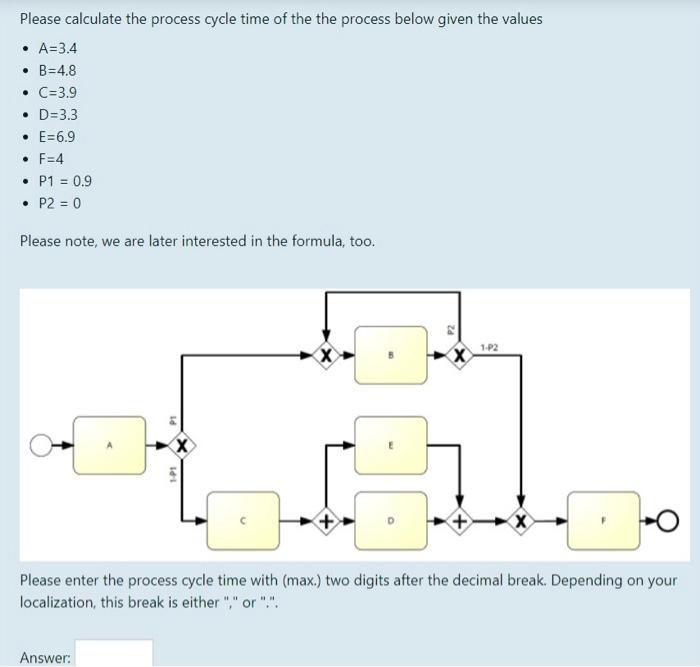 Solved Please calculate the process cycle time of the the | Chegg.com