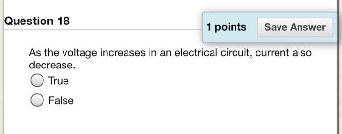Solved Question 18 1 points Save Answer As the voltage | Chegg.com