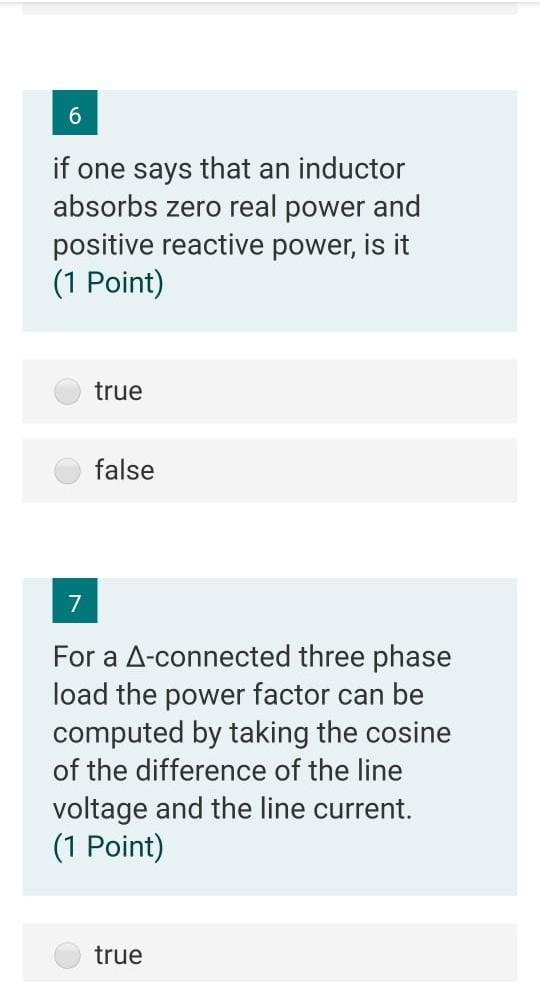 Solved 6 if one says that an inductor absorbs zero real Chegg com