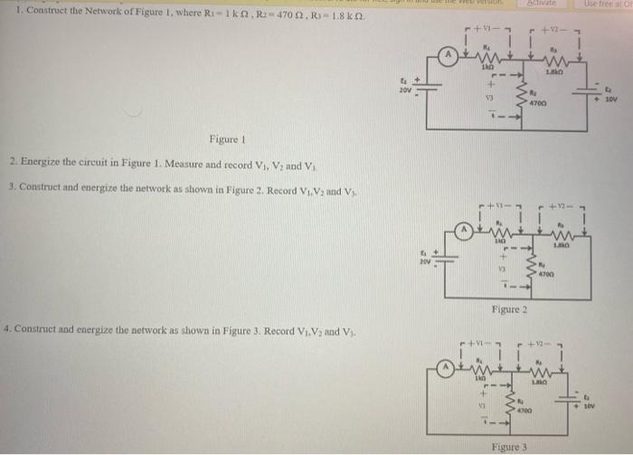 Solved Use free 1. Construct the Network of Figure 1. where | Chegg.com