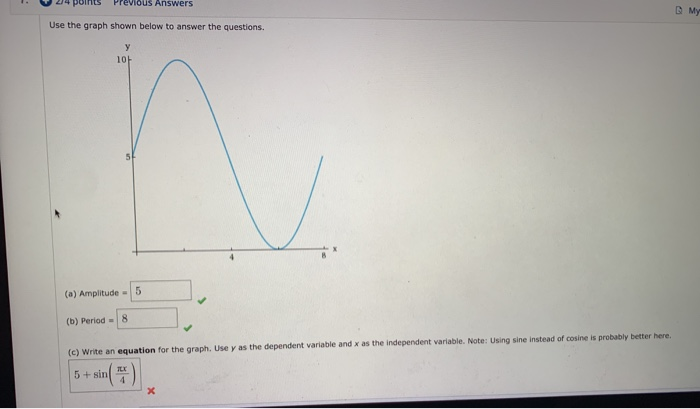 Solved evious AnSwers G My Use the graph shown below to | Chegg.com
