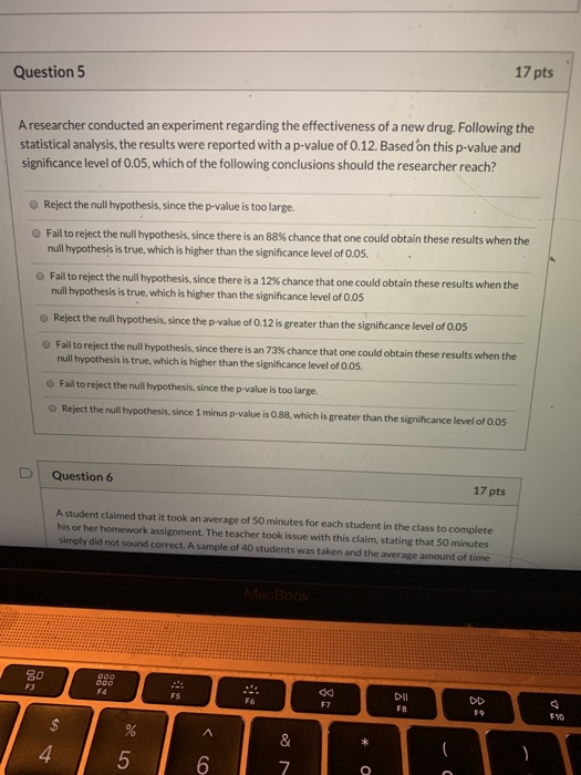 Solved A researcher conducted an experiment regarding the | Chegg.com