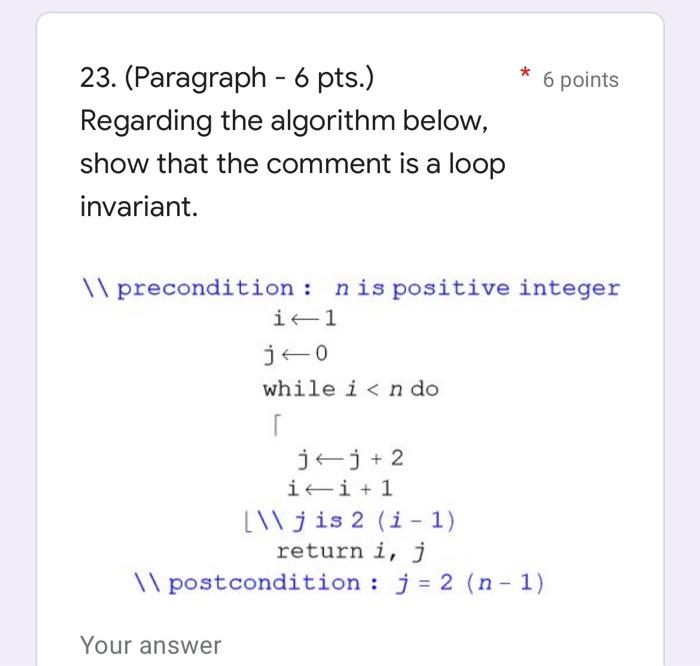 Solved 23. (Paragraph - 6 pts.) 6 points Regarding the | Chegg.com