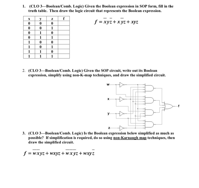 Solved 6. (clo 3-boolean Comb. Logie) An Sop Logic Function 