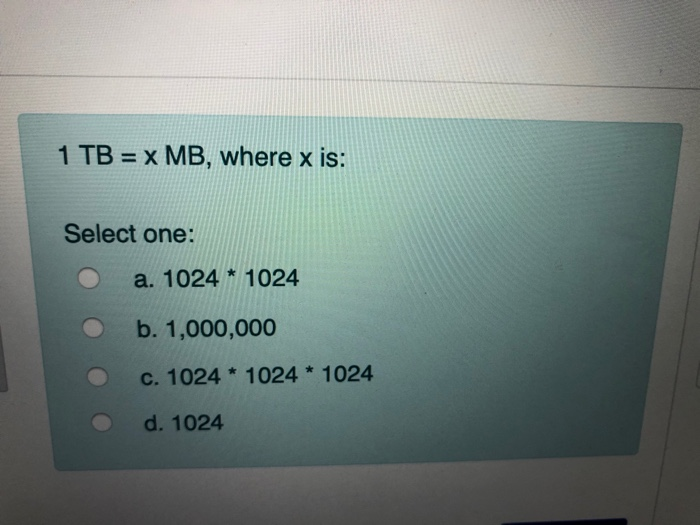 Solved Which of the following is an example of storage