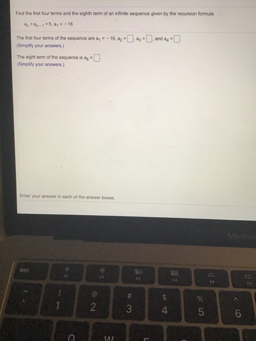 Solved Find the first four terms and the eighth term of an | Chegg.com