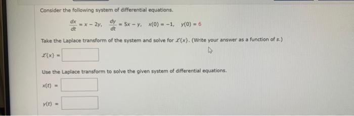 Solved Consider the following system of differential | Chegg.com