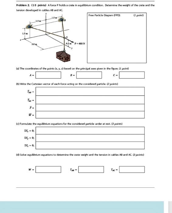 Solved Problem 2 (10 points) A force P holds a crate in | Chegg.com