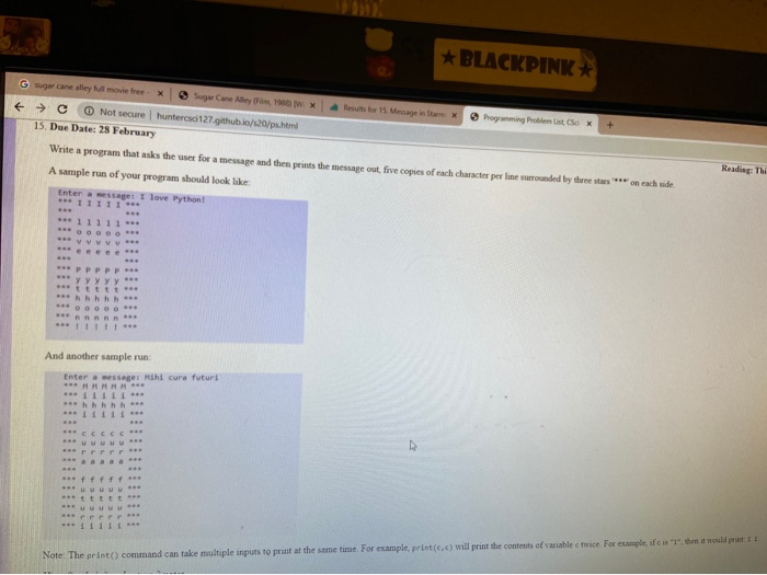 Solved Write a program that asks the user for a message and | Chegg.com