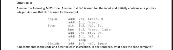 Solved Assume the following MIPS code. Assume that $a0 is | Chegg.com