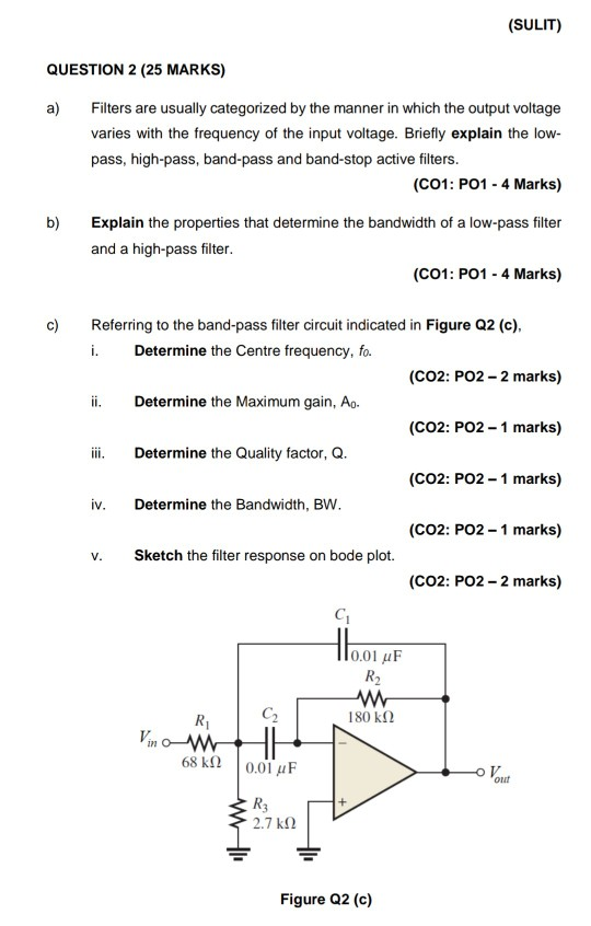 Solved (SULIT) COURSE LEARNING OUTCOMES CO1 PO1 CO2 PO2 | Chegg.com