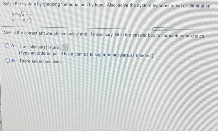 Solved Solve the system by graphing the equations by hand. | Chegg.com