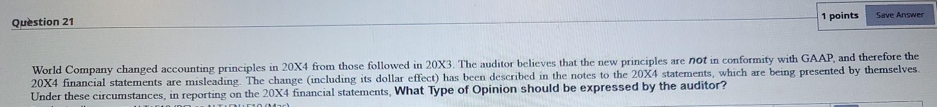 Solved Question 22 1 points Save Answer The following audit | Chegg.com