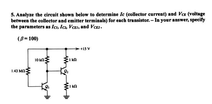 Solved 5. Analyze the circuit shown below to determine Ic | Chegg.com