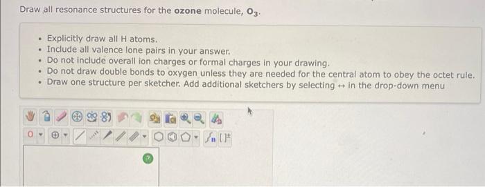 Solved Draw all resonance structures for the ozone molecule Chegg com