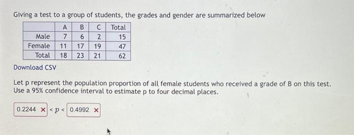 Solved Giving a test to a group of students, the grades and | Chegg.com