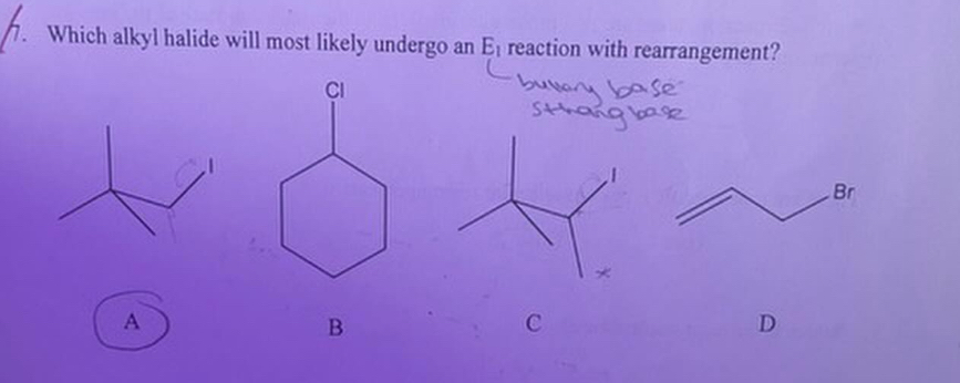 Solved Which alkyl halide will most likely undergo an E1 | Chegg.com