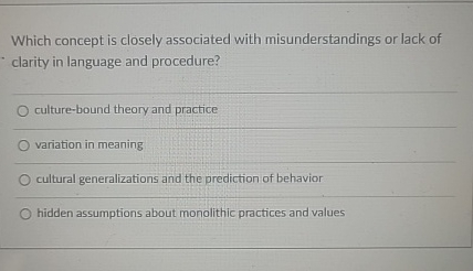 Solved Which concept is closely associated with | Chegg.com