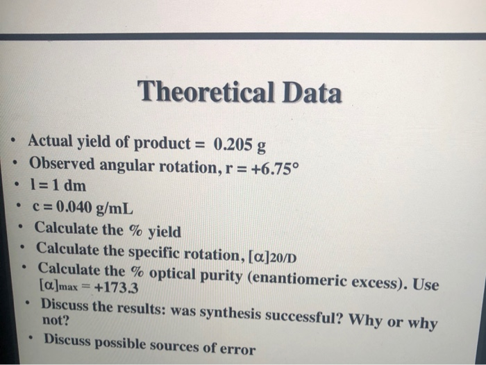 Solved How do you find the percent () optical purity based