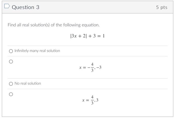 Solved Find all real solution(s) of the following equation. | Chegg.com