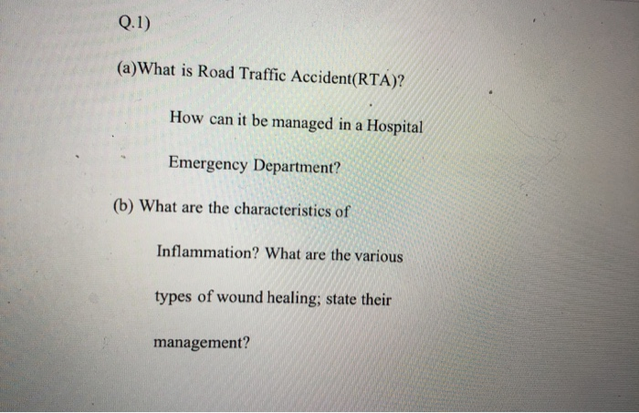 What are the different types of road traffic accidents?