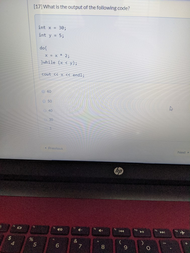 Solved [17] What is the output of the following code? int x | Chegg.com