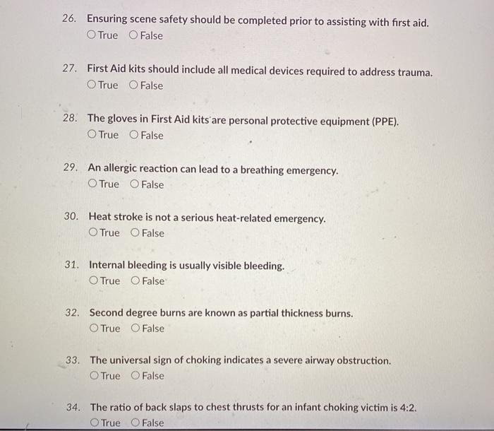 Solved 26. Ensuring scene safety should be completed prior | Chegg.com