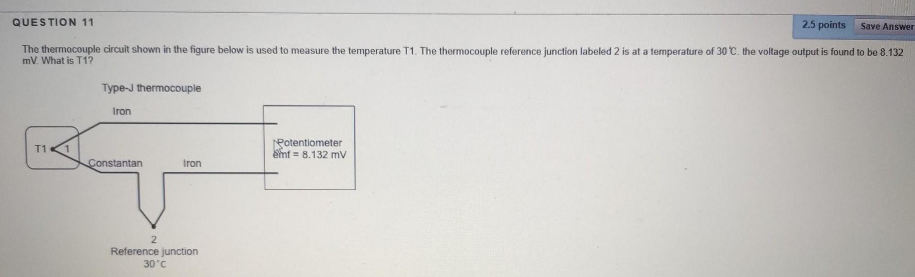 Solved QUESTION 11 2.5 Points Save Answer The Thermocouple | Chegg.com