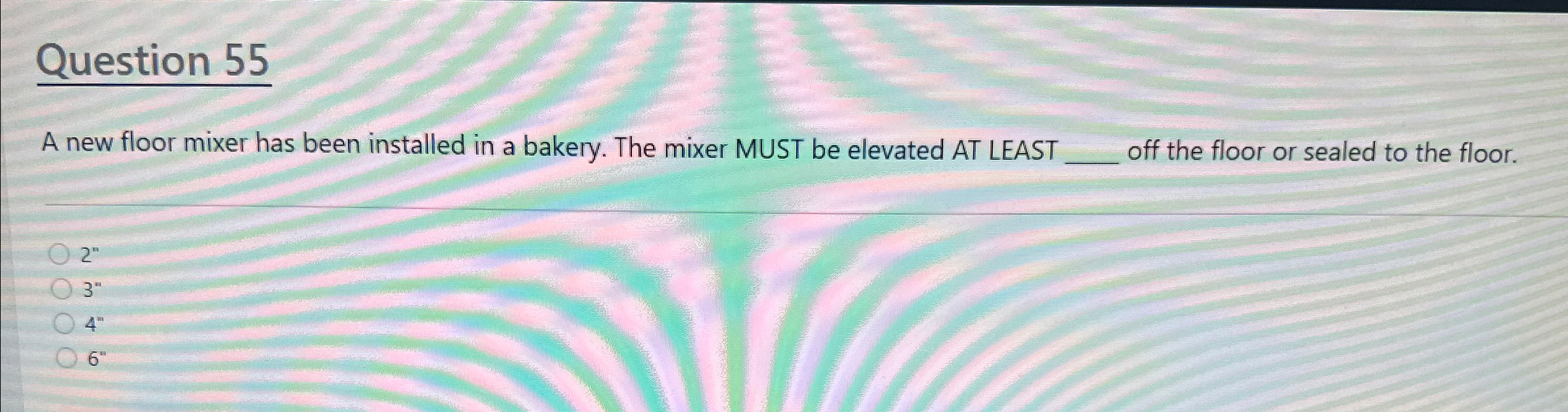 Solved Question 55A new floor mixer has been installed in a | Chegg.com