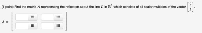 Solved (1 point) Find the matrix that represents a rotation | Chegg.com