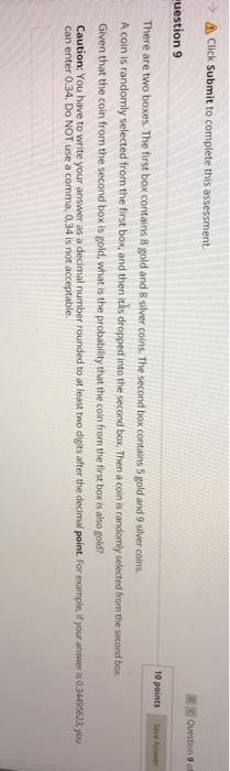 Solved 10 points A Click Submit to complete this assessment | Chegg.com