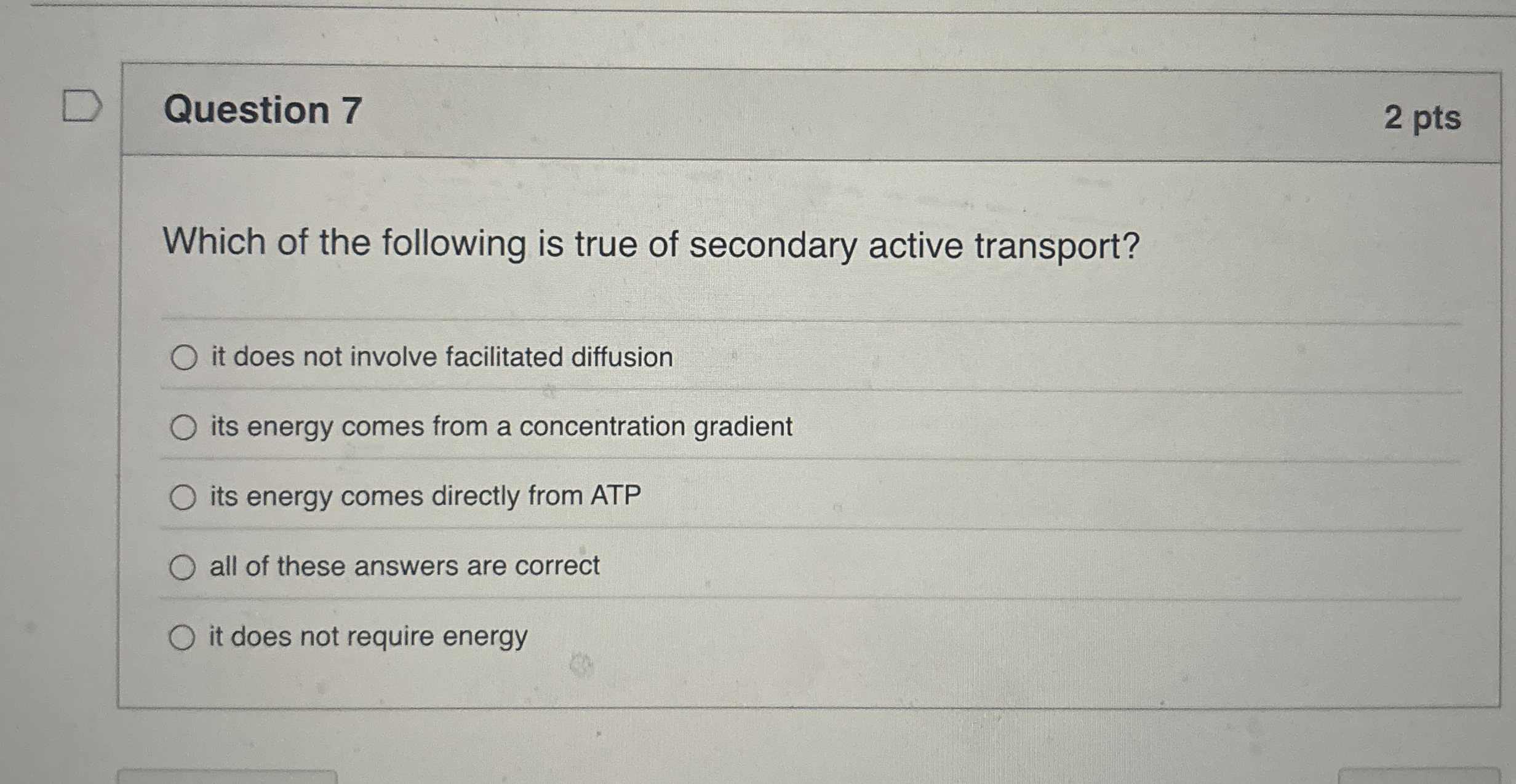 Solved Question Ptswhich Of The Following Is True Of Chegg Com