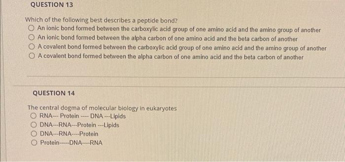 Solved Which of the following best describes a peptide bond? | Chegg.com