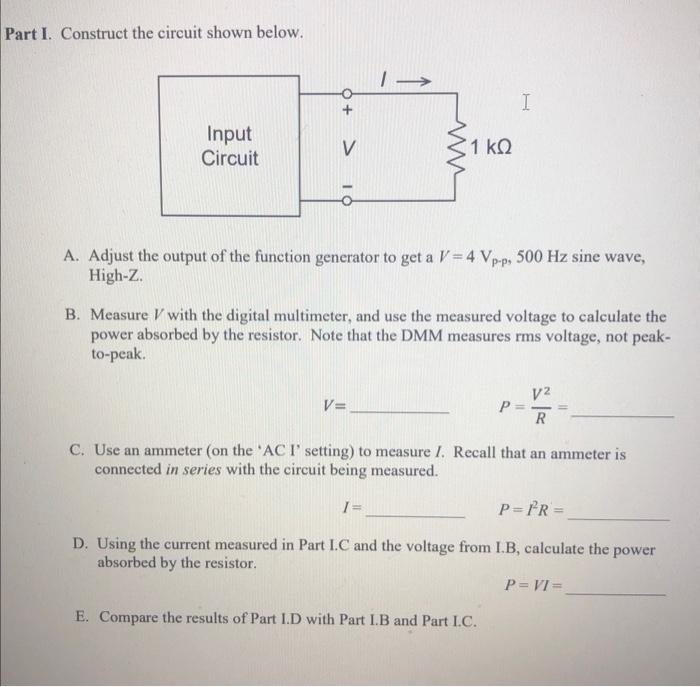 Solved Power Measurement In this lab, we need to measure | Chegg.com