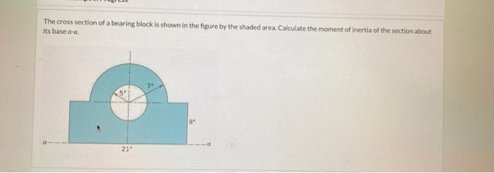Solved The Cross Section Of A Bearing Block Is Shown In The Chegg Com