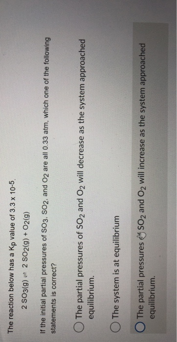 The Reaction Below Has A Kp Value Of 3 3 X 10 5 2 Chegg Com