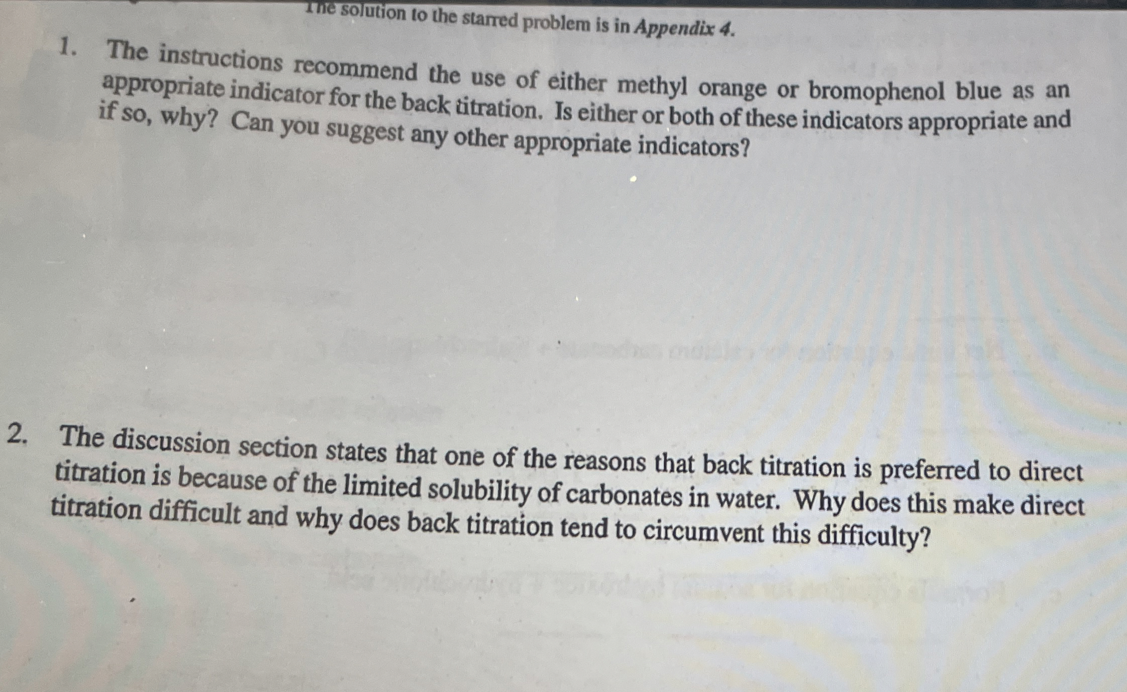 Solved The solution to the starred problem is in Appendix